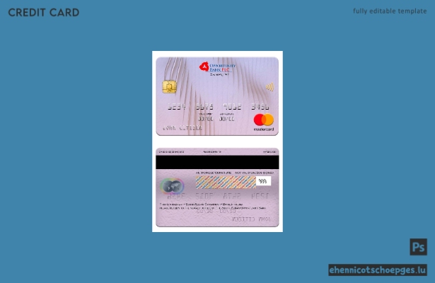 Beispielvorschau für eine Mastercard der South Sudan Opportunity Bank